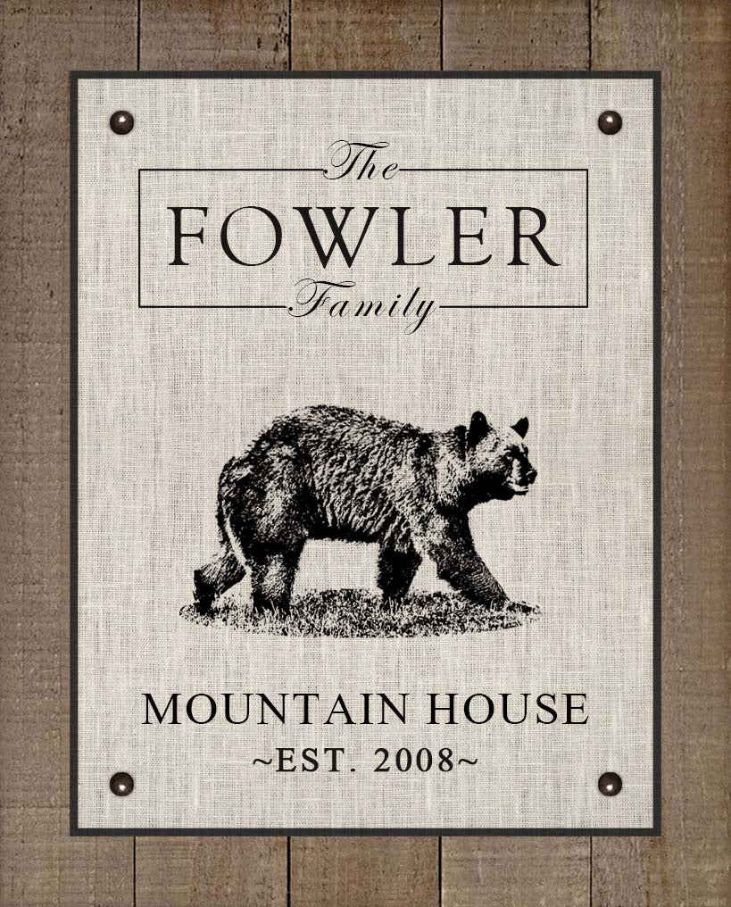 Personalized Family Name Print (H1) - Board Mounted Canvas Print