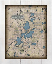 Load image into Gallery viewer, Illinois Chain Of Lakes Map On 100% Natural Linen

