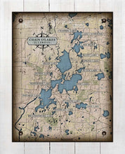 Load image into Gallery viewer, Illinois Chain Of Lakes Map On 100% Natural Linen
