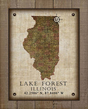 Load image into Gallery viewer, Lake Forest Illinois Vintage Design - On 100% Natural Linen
