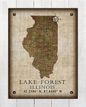 Load image into Gallery viewer, Lake Forest Illinois Vintage Design - On 100% Natural Linen
