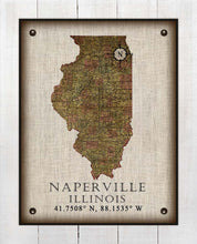 Load image into Gallery viewer, Naperville Illinois Vintage Design - On 100% Natural Linen

