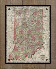 Load image into Gallery viewer, 1864 Indiana Map - On 100% Natural Linen
