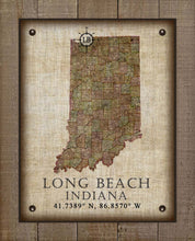 Load image into Gallery viewer, Long Beach Indiana Vintage Design - On 100% Natural Linen
