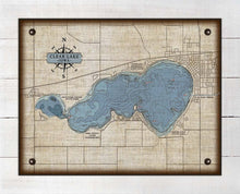 Load image into Gallery viewer, Clear Lake Iowa Map - On 100% Natural Linen

