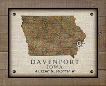 Load image into Gallery viewer, Davenport Iowa Vintage Design - On 100% Natural Linen

