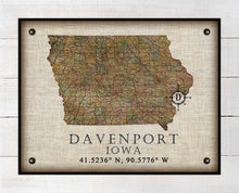 Load image into Gallery viewer, Davenport Iowa Vintage Design - On 100% Natural Linen
