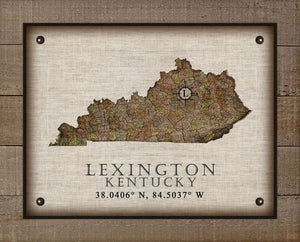Lexington Kentucky Vintage Design - On 100% Natural Linen
