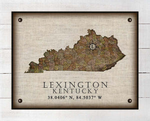 Lexington Kentucky Vintage Design - On 100% Natural Linen