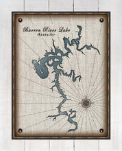 Load image into Gallery viewer, Barren River Lake Map Design - On 100% Natural Linen
