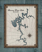 Load image into Gallery viewer, Barren River Lake Map Design - On 100% Natural Linen
