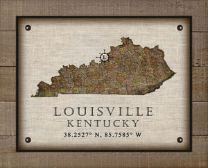 Louisville Kentucky Vintage Design - On 100% Natural Linen