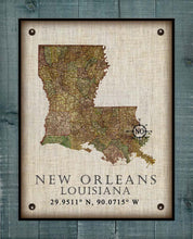 Load image into Gallery viewer, New Orleans Louisiana Vintage Design - On 100% Natural Linen
