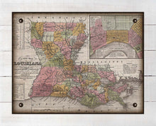 Load image into Gallery viewer, 1855 Louisiana Map - On 100% Natural Linen
