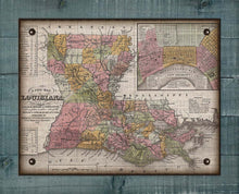 Load image into Gallery viewer, 1855 Louisiana Map - On 100% Natural Linen
