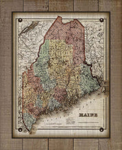 Load image into Gallery viewer, 1800s Maine Map - Board Mounted Canvas Print
