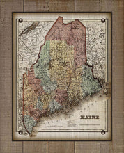 Load image into Gallery viewer, 1800s Maine Map - On 100% Natural Linen
