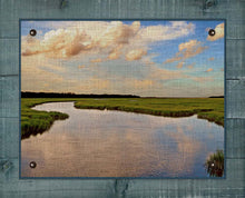 Load image into Gallery viewer, Marsh And Sky 1 - On 100% Natural Linen
