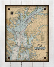 Load image into Gallery viewer, Maryland Eastern Shore Chesapeake Bay Nautical Chart On 100% Natural Linen
