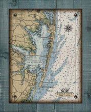 Load image into Gallery viewer, Maryland Ocean City Inlet And Bay Nautical Chart - On 100% Natural Linen
