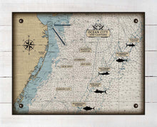 Load image into Gallery viewer, Maryland Ocean City And Canyons Nautical Chart - On 100% Natural Linen
