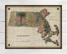 Load image into Gallery viewer, 1800s Massachusetts Map - On 100% Natural Linen
