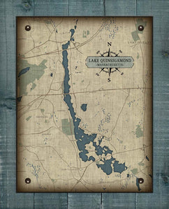 Lake Quinsigamond Massachusetts - On 100% Natural Linen