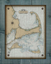Load image into Gallery viewer, Cape Cod, Marthas Vinyard &amp; Nantuckett Massachusettes Nautical Chart - On 100% Natural Linen

