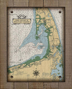 Wellfleet Cape Cod Ma. Nautical Chart Board Mounted Canvas Print