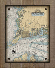 Load image into Gallery viewer, Falmouth &amp; Woods Hole Ma. Nautical Chart On 100% Natural Linen
