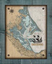 Load image into Gallery viewer, Plymouth Harbor Massachusetts Nautical Chart On 100% Natural Linen

