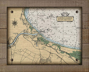 Sandwich & The Cape Cod Canal Massachusetts Nautical Chart On 100% Natural Linen