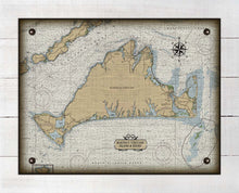 Load image into Gallery viewer, Martha&#39;s Vinyard Massachusetts Nautical Chart On 100% Natural Linen
