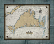 Load image into Gallery viewer, Martha&#39;s Vinyard Massachusetts Nautical Chart On 100% Natural Linen
