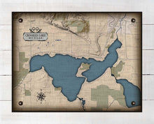 Load image into Gallery viewer, Crooked Lake Michigan Map - On 100% Natural Linen
