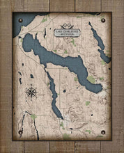 Load image into Gallery viewer, Lake Charlevoix Michigan Map - On 100% Natural Linen
