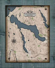 Load image into Gallery viewer, Lake Charlevoix Michigan Map - On 100% Natural Linen
