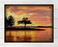 Load image into Gallery viewer, Detroit Point Lake Higgins Michigan - On 100% Linen
