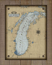 Load image into Gallery viewer, Lake Michigan Nautical Chart - On 100% Natural Linen
