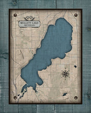 Load image into Gallery viewer, Lake Mullett Michigan Map - On 100% Natural Linen
