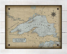 Load image into Gallery viewer, Lake Superior Nautical Chart - On 100% Natural Linen
