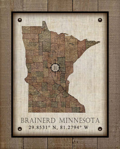 Brainerd Minnesota Vintage Design - On 100% Natural Linen