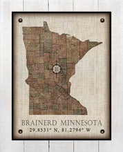 Load image into Gallery viewer, Brainerd Minnesota Vintage Design - On 100% Natural Linen
