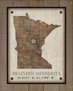 -Any State & Town In The U.S.A. - Board Mounted Canvas Print