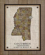 Load image into Gallery viewer, Columbus Mississippi Vintage Design - On 100% Natural Linen
