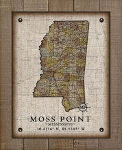 Load image into Gallery viewer, Moss Point Mississippi Vintage Design - On 100% Natural Linen
