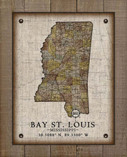Load image into Gallery viewer, Bay St Louis Mississippi Vintage Design - On 100% Natural Linen
