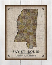 Load image into Gallery viewer, Bay St Louis Mississippi Vintage Design - On 100% Natural Linen
