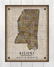Load image into Gallery viewer, Biloxi Mississippi Vintage Design - On 100% Natural Linen
