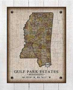 Gulf Park Mississippi Vintage Design - On 100% Natural Linen